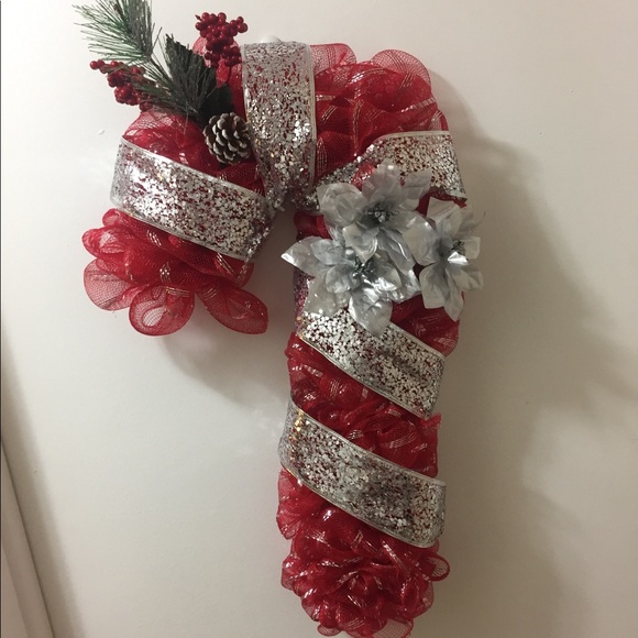 Other - Candy cane Deco Mesh Wreath